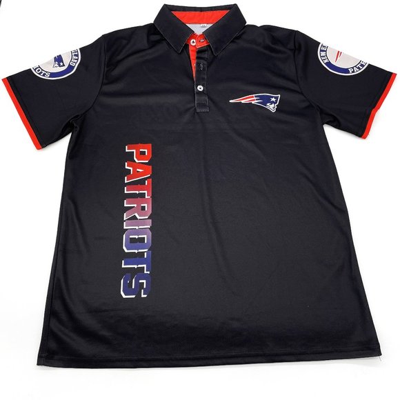 New England Patriots NFL Football Mens Size XXL Double Sided Print SS Polo Shirt - Picture 1 of 5